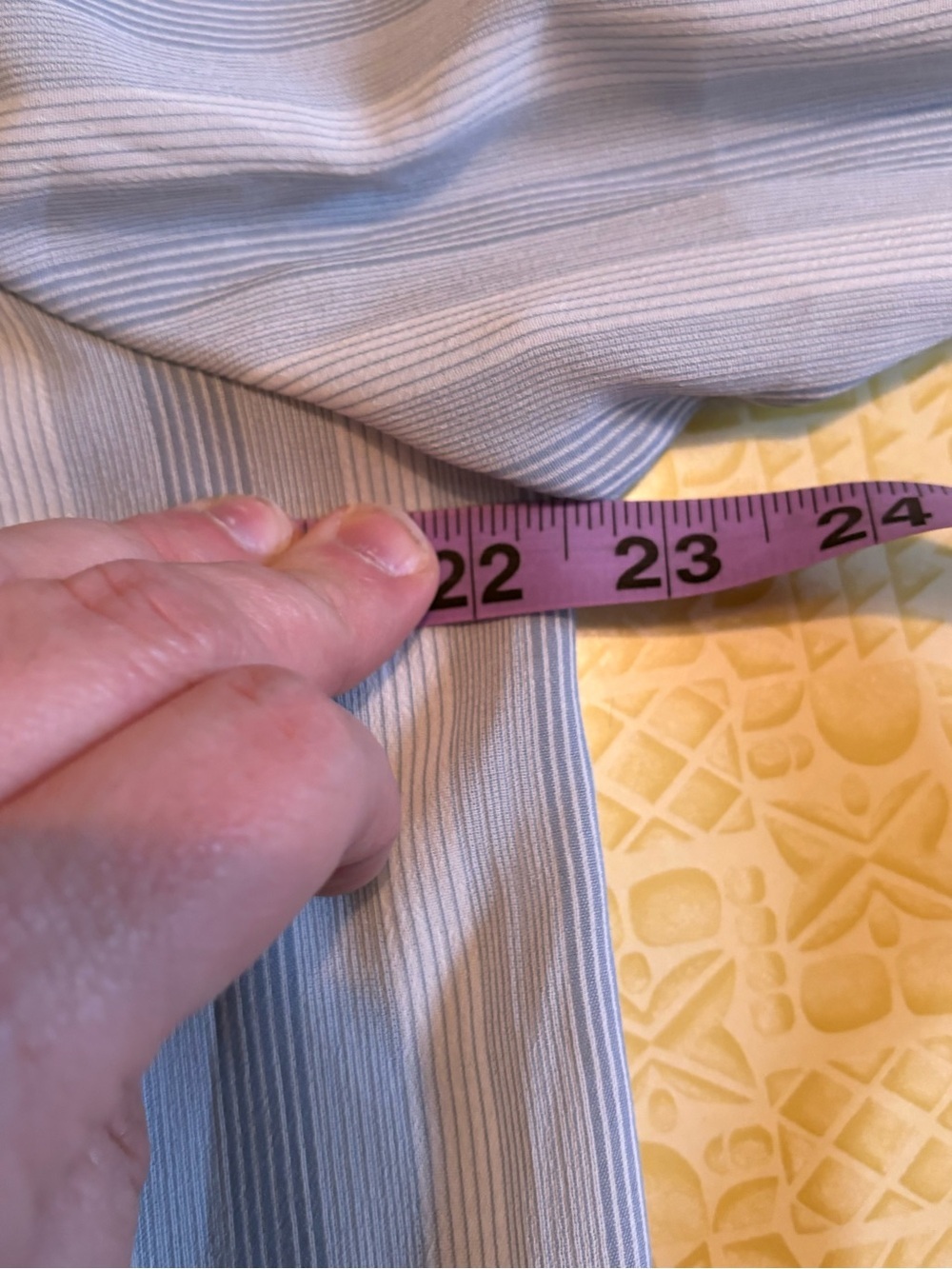 Vintage Striped Pleated Front Blouse in Light Blue and White - Picture 8 of 10